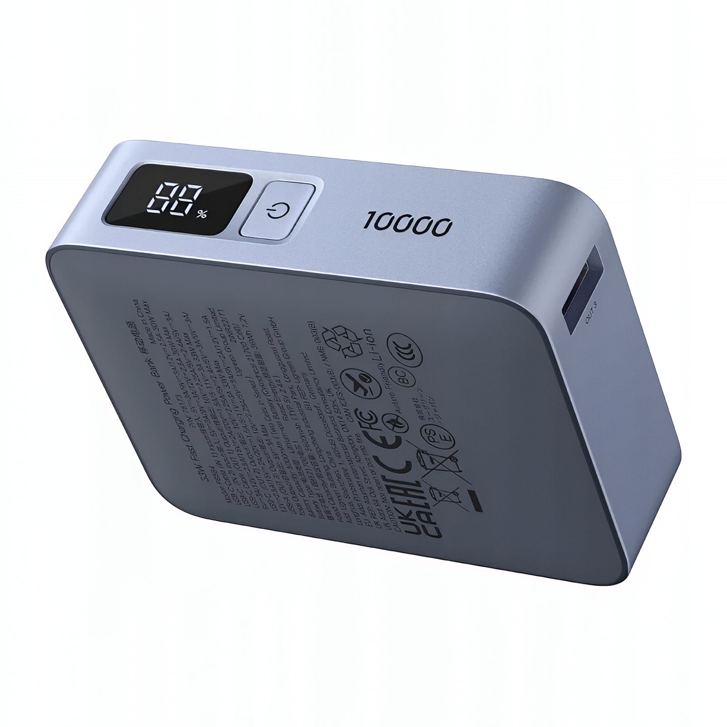 Vanjska baterija UGREEN PB584 (75173B), 10000mAh, 33W, QC + PD, 1 x USB-A - 2 x USB-C, Plava