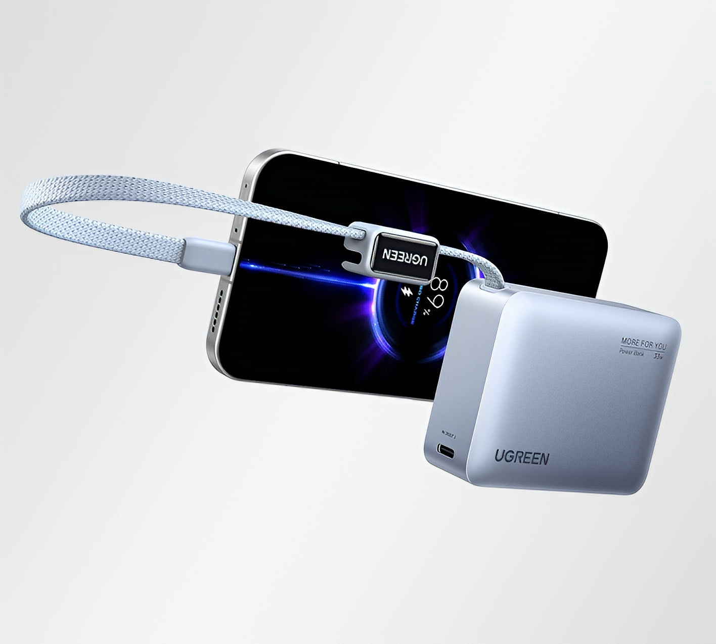 Vanjska baterija UGREEN PB584 (75173B), 10000mAh, 33W, QC + PD, 1 x USB-A - 2 x USB-C, Plava
