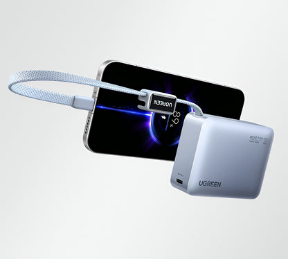 Vanjska baterija UGREEN PB584 (75173B), 10000mAh, 33W, QC + PD, 1 x USB-A - 2 x USB-C, Plava