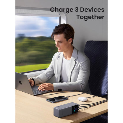 Baterie Externa UGREEN PB722, 25000mAh, 200W, QC + PD, 1 x USB-A - 2 x USB-C, Gri