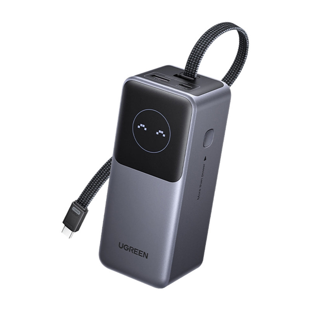 Vanjska baterija UGREEN PB723, 20000mAh, 130W, QC + PD, 1 x USB-A - 2 x USB-C, Siva