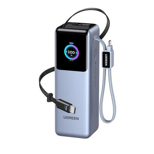 Vanjska baterija UGREEN PB728 (75702B), 25000mAh, 200W, QC + PD, 1 x USB-A - 3 x USB-C, Siva