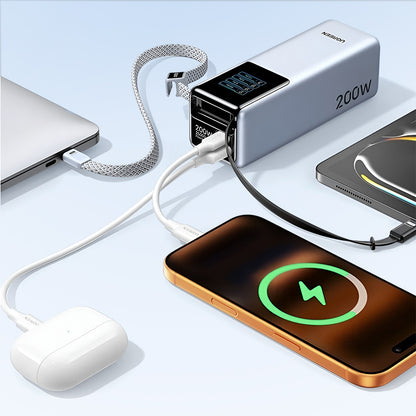 Vanjska baterija UGREEN PB728 (75702B), 25000mAh, 200W, QC + PD, 1 x USB-A - 3 x USB-C, Siva