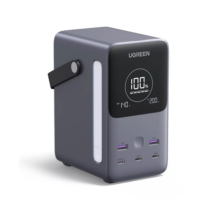 Vanjska baterija UGREEN PB770, 48000mAh, 300W, QC + PD, 2 x USB-A - 3 x USB-C, Siva, Obnovljena