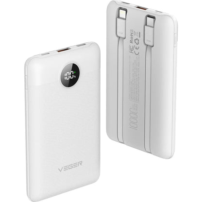 Vanjska baterija Veger C11C, 10000mAh, 22.5W, QC + PD, 1 x Lightning - 1 x USB-A - 2 x USB-C, Bijela