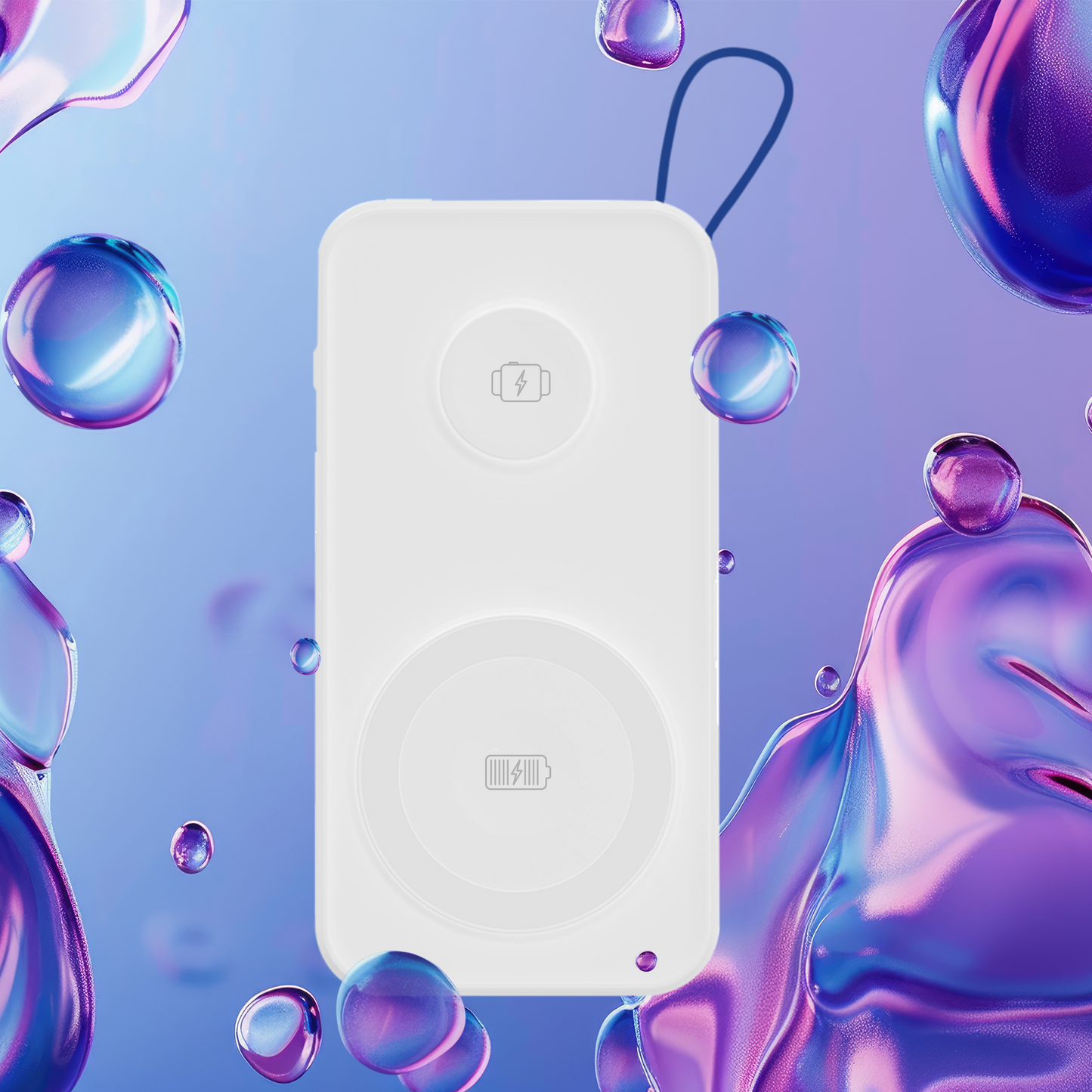 Vanjska bežična baterija 3MK PastelUp, 10000mAh, 22.5W, QC + PD + FQI, 1 x USB-A - 1 x USB-C - 2 x QI, Bijela