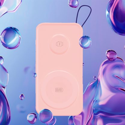 Vanjska baterija Wireless 3MK PastelUp, 10000mAh, 22.5W, QC + PD + FQI, 1 x USB-A - 1 x USB-C - 2 x QI, Roza