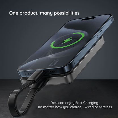 Bežična vanjska baterija Acefast M12, 10000mAh, 20W, PD + FQI, 1 x QI - 1 x USB-C, Crna