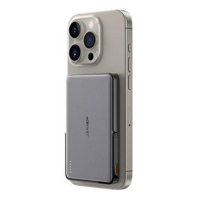 Vanjska baterija Wireless Acefast M16, 5000mAh, 18W, PD + FQI, 1 x QI - 1 x USB-C, Crna