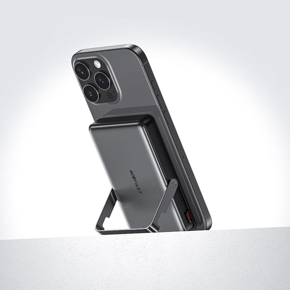 Vanjska baterija Wireless Acefast M17, 10000mAh, 22.5W, PD + FQI, 1 x QI - 1 x USB-C, Crna