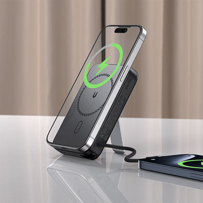 Vanjska baterija Wireless Acefast M24, 10000mAh, 22.5W, PD + FQI, 1 x QI - 2 x USB-C, Siva