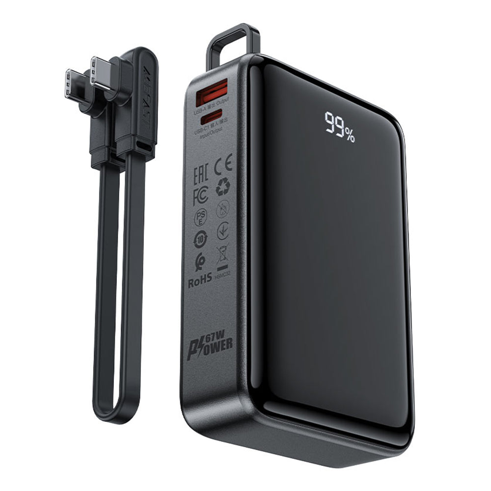 Vanjska baterija Acefast M4, 20000mAh, 67W, PD, 1 x USB-A - 2 x USB-C, Crna