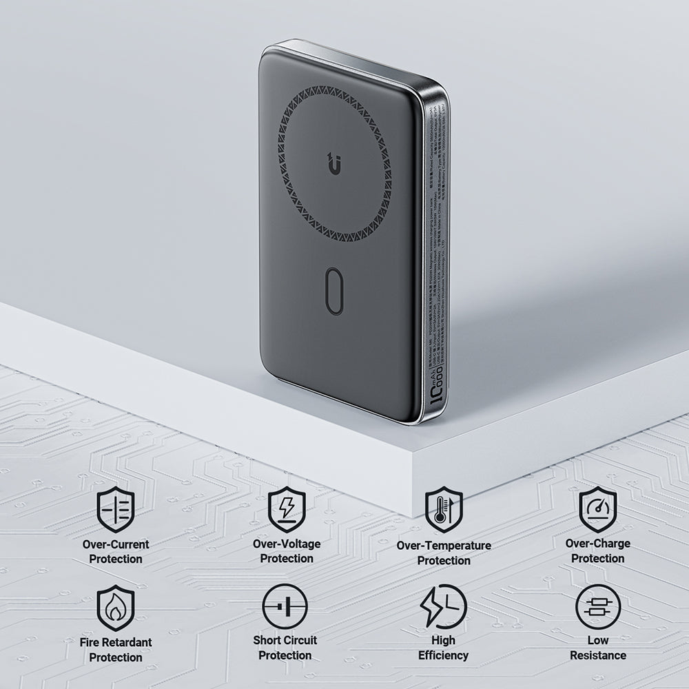 Bežična vanjska baterija Acefast M6, 10000mAh, 20W, PD + FQI, 1 x QI - 1 x USB-C, Crna