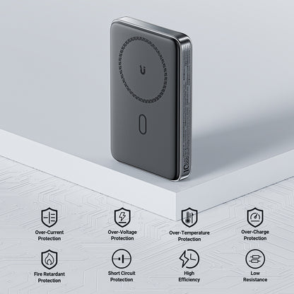 Bežična vanjska baterija Acefast M6, 10000mAh, 20W, PD + FQI, 1 x QI - 1 x USB-C, Crna