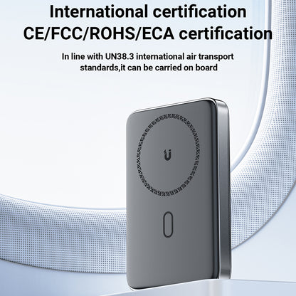 Bežična vanjska baterija Acefast M6, 10000mAh, 20W, PD + FQI, 1 x QI - 1 x USB-C, Crna