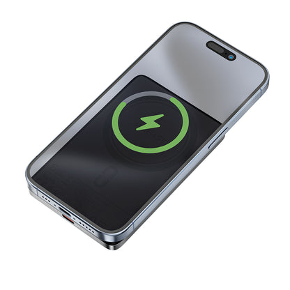 Bežična vanjska baterija Acefast M8, 5000mAh, 18W, PD + FQI, 1 x QI - 1 x USB-C, Crna