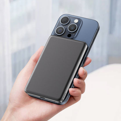 Bežična vanjska baterija Acefast M8, 5000mAh, 18W, PD + FQI, 1 x QI - 1 x USB-C, Crna