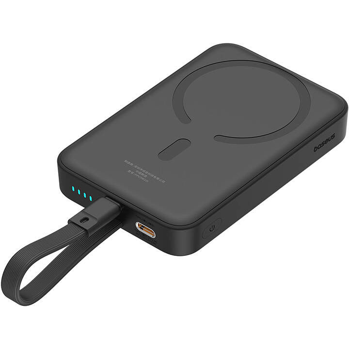 Vanjska baterija Wireless Baseus Magnetic Mini, 10000mAh, 20W, PD + FQI, 1 x Lightning - 1 x QI - 1 x USB-C, Crna P10022109113-00