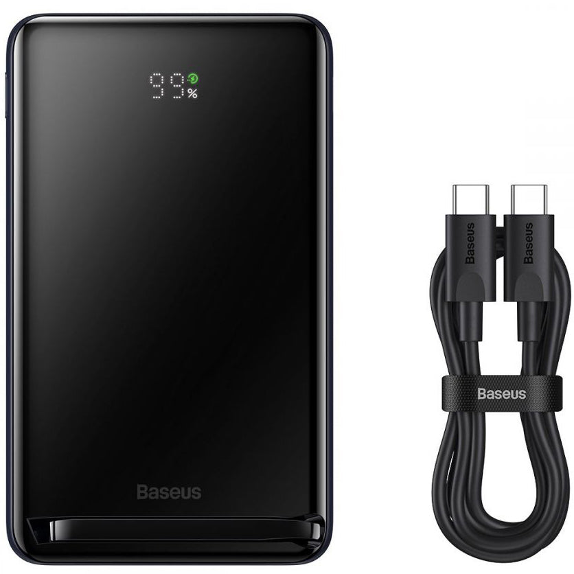 Vanjska baterija bežična Baseus Magnetic Bracket, 10000mAh, 20W, PD + FQI, 1 x QI - 1 x USB-C, plava PPCX000203