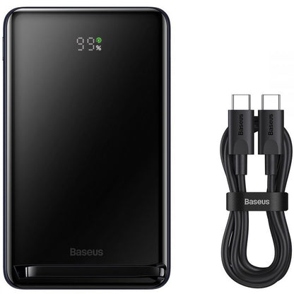 Vanjska baterija bežična Baseus Magnetic Bracket, 10000mAh, 20W, PD + FQI, 1 x QI - 1 x USB-C, plava PPCX000203