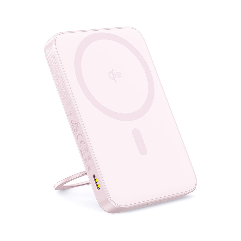 Vanjska bežična baterija Baseus PicoGo, 5000mAh, 20W, PD + FQI, 1 x QI - 1 x USB-C, Roza P10076800413-00