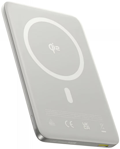 Vanjska bežična baterija Baseus PicoGo AM41, 10000mAh, 27W, PD + FQI, 1 x QI - 1 x USB-C, Bež E0027203