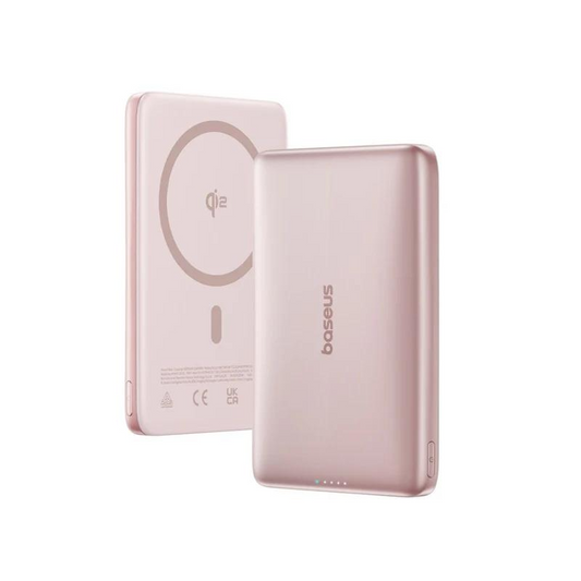 Vanjska bežična baterija Baseus PicoGo AM41, 10000mAh, 27W, PD + FQI, 1 x QI - 1 x USB-C, Roza E0027202