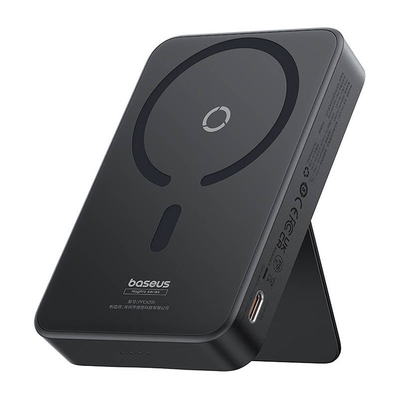 Vanjska bežična baterija Baseus MagPro PPCXZ05, 5000mAh, 20W, PD + FQI, 1 x QI - 1 x USB-C, Crna, Ponovno zapakirano P10064101123-00