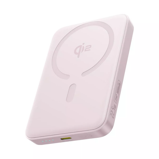 Vanjska bežična baterija Baseus Enerfill FM12, 10000mAh, 22.5W, PD + FQI, 1 x QI - 1 x USB-C, Roza E0028502