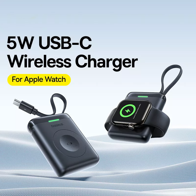 Bežična vanjska baterija Baseus EnerFill FW11 za Apple Watch Series, 1640mAh, 5W, 1 x QI, Crna E0205301