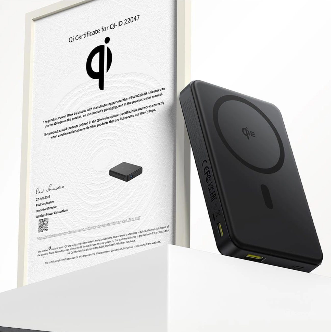 Vanjska bežična baterija Baseus Airpow2 Qi2, 10000mAh, 22.5W, QC + PD + FQI, 1 x QI - 1 x USB-A - 1 x USB-C, Crna P10080000123-00