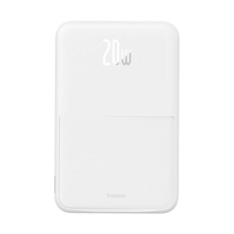 Vanjska bežična baterija Baseus MagPro PPCXZ05, 5000mAh, 20W, PD + FQI, 1 x QI - 1 x USB-C, Bijela P10064101223-00