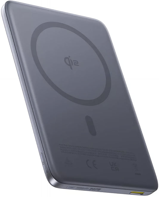 Vanjska bežična baterija Baseus PicoGo AM41, 10000mAh, 27W, PD + FQI, 1 x QI - 1 x USB-C, Siva E0027200