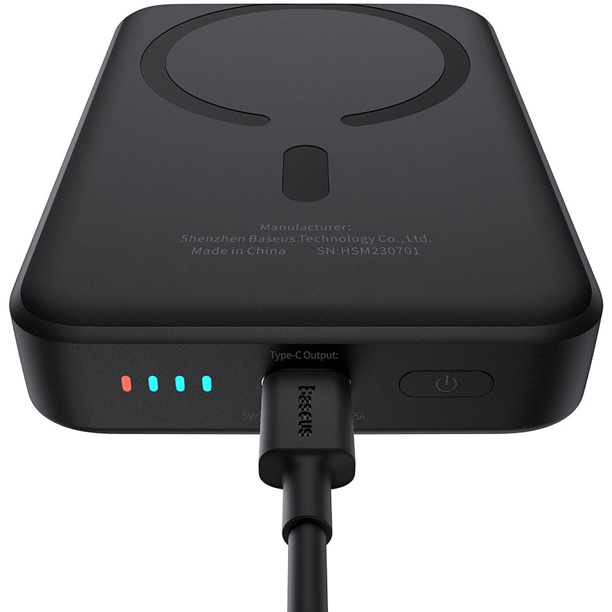 Vanjska baterija Wireless Baseus Magnetic Mini, 10000mAh, 20W, PD + FQI, 1 x QI - 1 x USB-C, Crna P10059001113-00