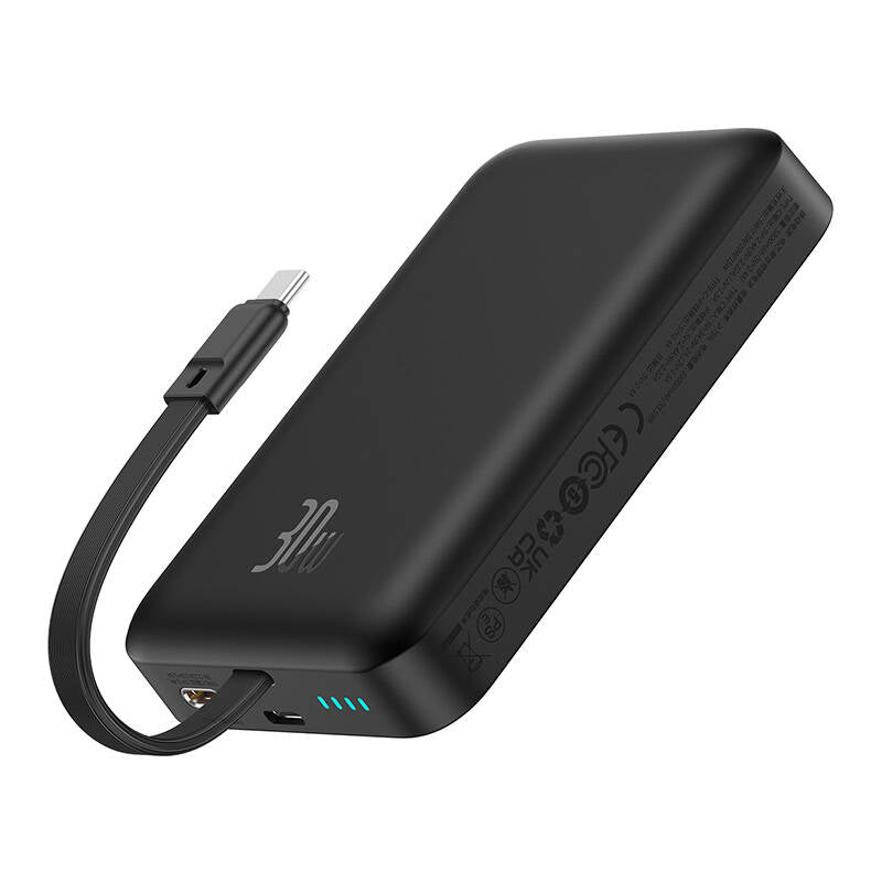 Vanjska baterija Wireless Baseus Magnetic Mini, 10000mAh, 30W, PD + FQI, 1 x QI - 2 x USB-C, Crna P1002210B113-00