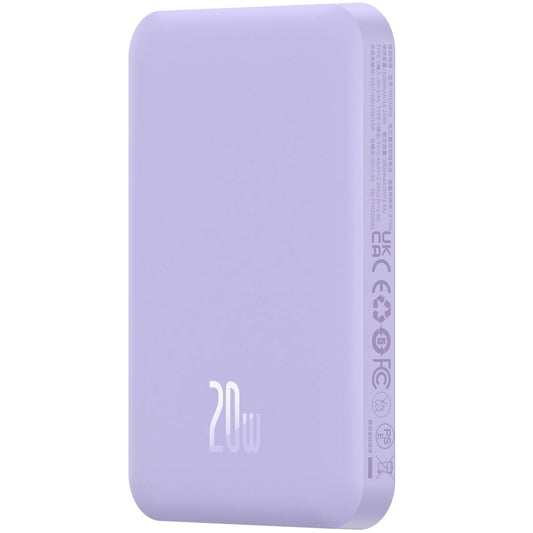 Vanjska bežična baterija Baseus Magnetic Mini, 5000mAh, 20W, PD + FQI, 1 x QI - 1 x USB-C, Ljubičasta P10022107513