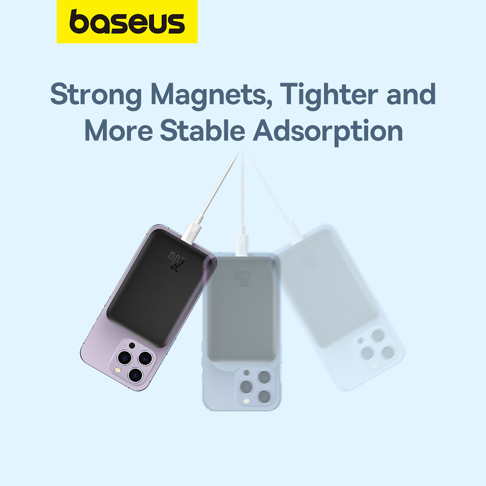 Vanjska bežična baterija Baseus Mini Air, 6000mAh, 20W, PD + FQI, 1 x QI - 1 x USB-C, Crna P10059002113-00