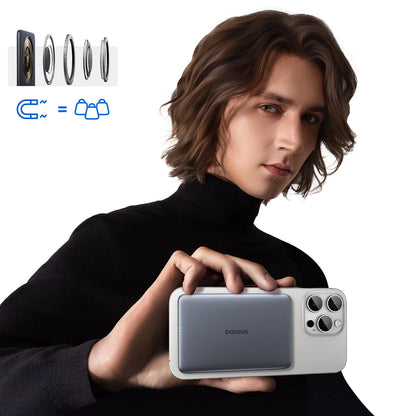 Vanjska bežična baterija Baseus PicoGo AM41, 5000mAh, 20W, PD + FQI, 1 x QI - 1 x USB-C, Siva P1007680C813-00
