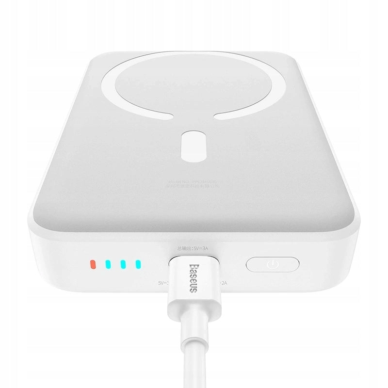 Vanjska bežična baterija Baseus Magnetic Mini, 10000mAh, 30W, PD + FQI, 1 x QI - 1 x USB-C, Bijela PPCX110202