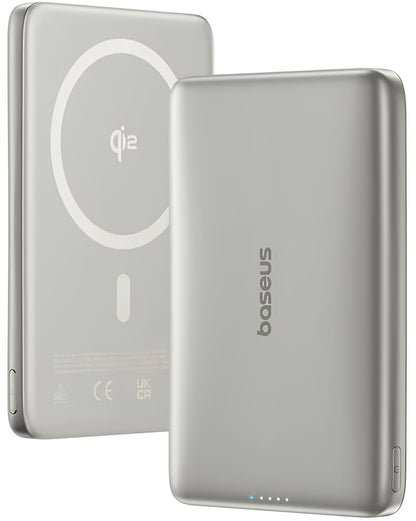 Vanjska bežična baterija Baseus PicoGo AM41, 10000mAh, 27W, PD + FQI, 1 x QI - 1 x USB-C, Bež E0027203