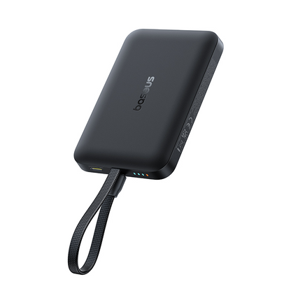 Bežična vanjska baterija Baseus EnerFill FM11, 10000 mAh, 30 W, PD + FQI, 1 × QI – 2 × USB-C, crna E0028904