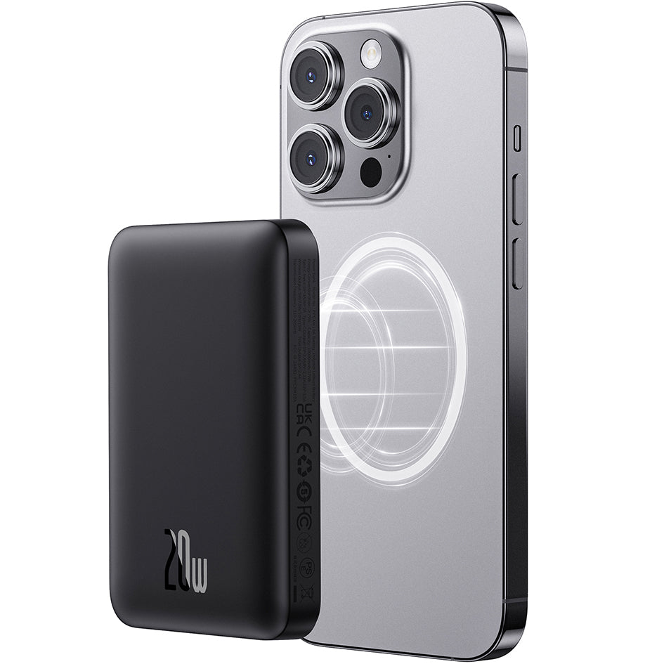 Vanjska baterija Wireless Baseus Magnetic Mini, 10000mAh, 20W, PD + FQI, 1 x QI - 1 x USB-C, Crna P10059001113-00