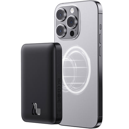Vanjska baterija Wireless Baseus Magnetic Mini, 10000mAh, 20W, PD + FQI, 1 x QI - 1 x USB-C, Crna P10059001113-00