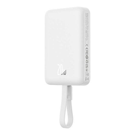 Vanjska baterija Wireless Baseus Magnetic Mini, 10000mAh, 20W, PD + FQI, 1 x Lightning - 1 x QI - 1 x USB-C, Bijela P10022109223-00