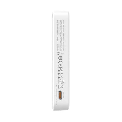 Vanjska bežična baterija Baseus MagPro PPCXZ05, 5000mAh, 20W, PD + FQI, 1 x QI - 1 x USB-C, Bijela P10064101223-00
