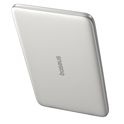 Vanjska bežična baterija Baseus PicoGo AM41, 5000mAh, 20W, PD + FQI, 1 x QI - 1 x USB-C, Bež