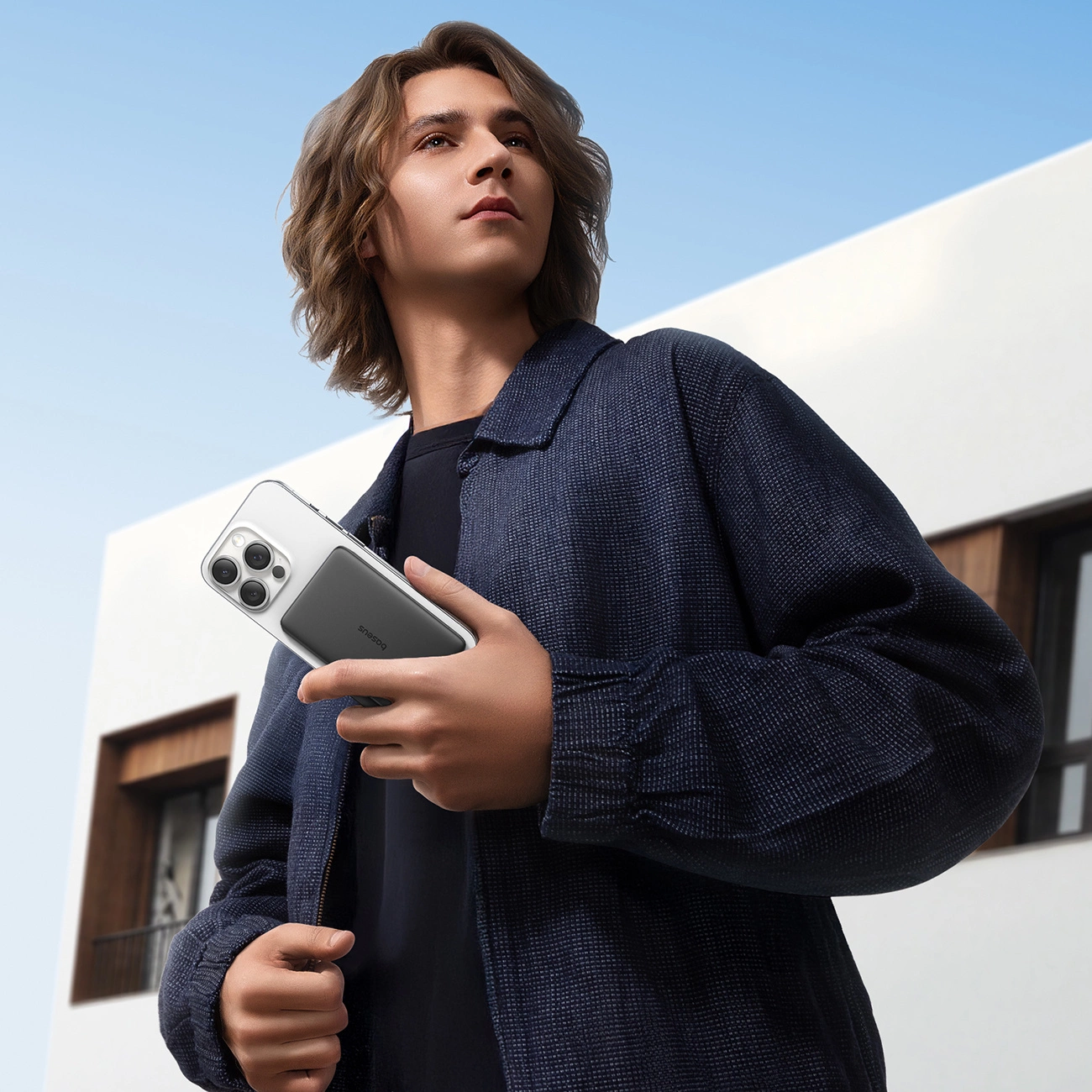 Vanjska bežična baterija Baseus PicoGo AM41, 5000mAh, 20W, PD + FQI, 1 x QI - 1 x USB-C, Crna