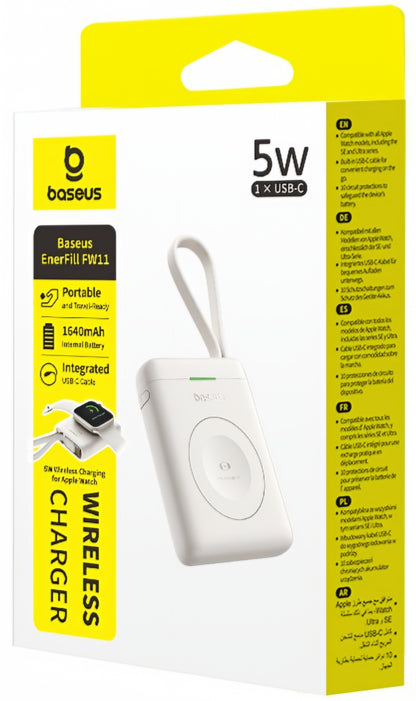 Bežična vanjska baterija Baseus EnerFill FW11, 1640mAh, 5W, 1 x QI, Bijela E0205302