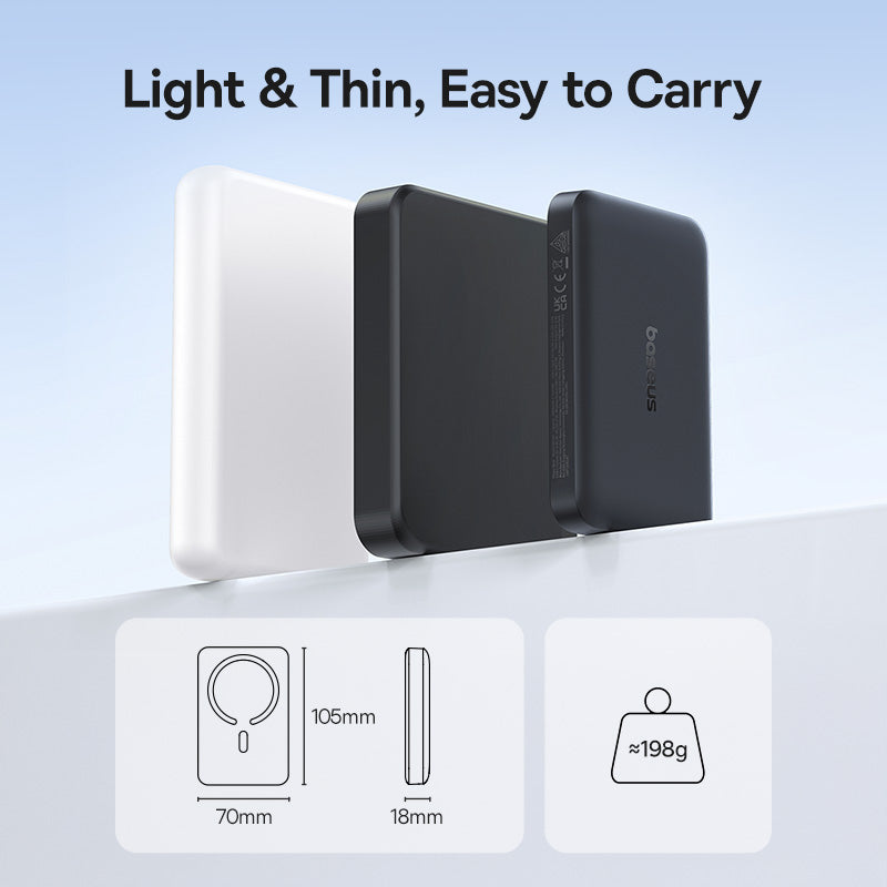 Bežična vanjska baterija Baseus EnerFill FM11, 10000mAh, 30W, PD + FQI, 1 x QI - 1 x USB-C, Crna