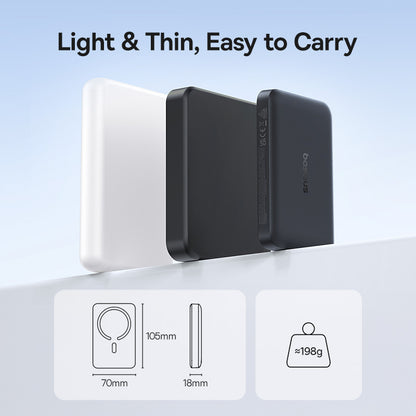 Bežična vanjska baterija Baseus EnerFill FM11, 10000mAh, 30W, PD + FQI, 1 x QI - 1 x USB-C, Crna